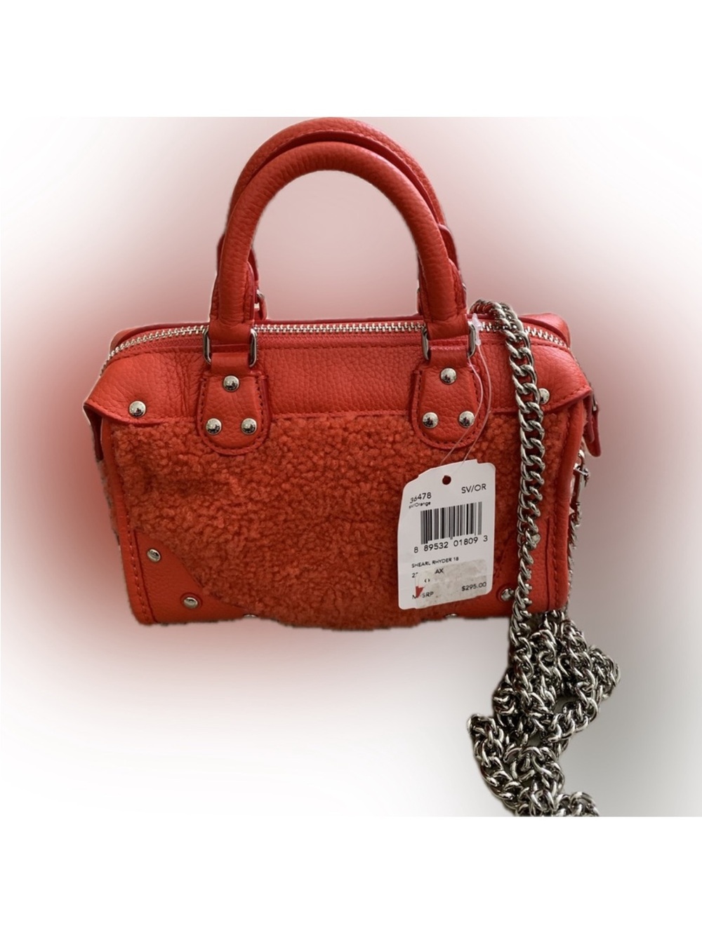 Coach Rhyder Satchel 18 in Shearling and Leather NWT - Picture 2 of 8